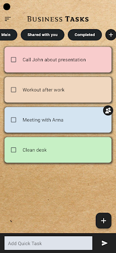 Business Tasks Screen 2
