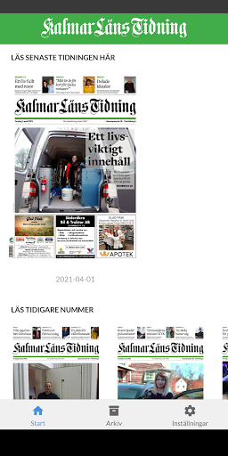 Android application Kalmar Läns Tidning screenshort