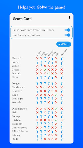 Android application Clue Solver screenshort