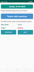 Telenor quiz : Telenor daily questions/answers