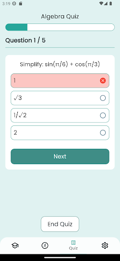 MathsAide Screen 2