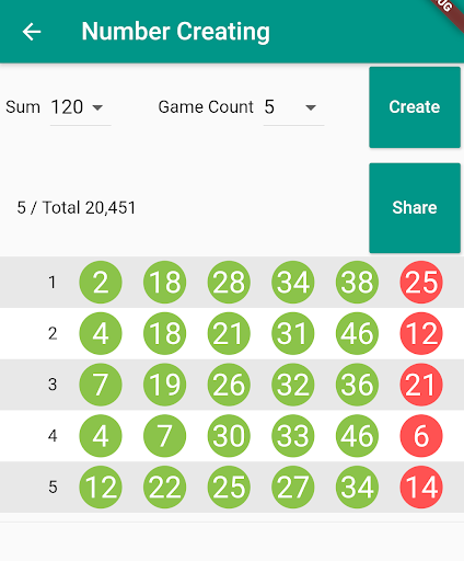 Android application Super Lotto - Sum Lotto screenshort