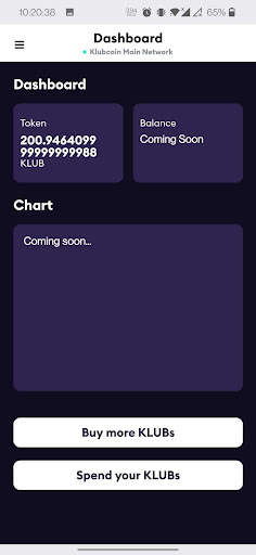 Klubcoin Screen 2