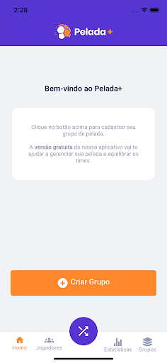 Android application Pelada+ screenshort