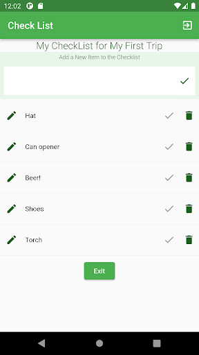 Android application Travel Itinerary screenshort