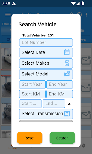 Japan Car Auctions Screen 2