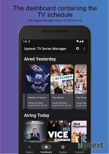 Android application UpNext TV Series Manager screenshort
