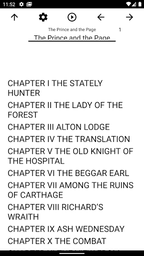 Android application Book, The Prince and the Page screenshort