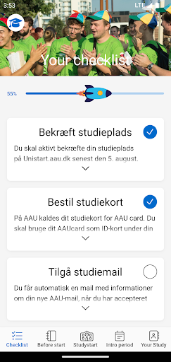 Android application AAU Start screenshort