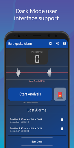 Earthquake Alarm Screen 3