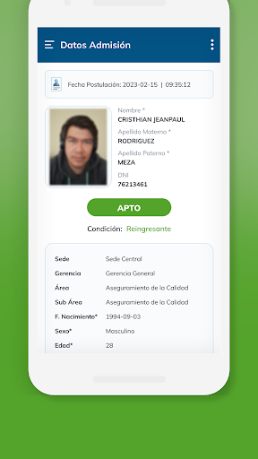 Admisión Hass Screen 3