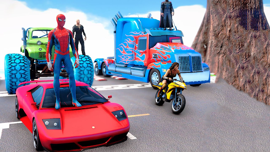 Spider Hero Traffic Car Race V