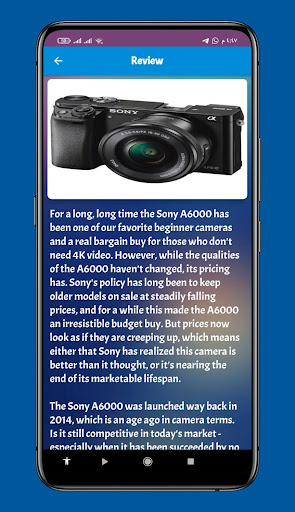 Android application Sony a6000 camera guide screenshort