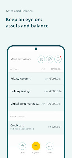 PostFinance App Screen 2