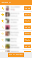screenshot of Unfollow Users