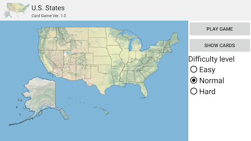 Android application U.S. States Card Game screenshort