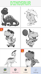 Dinosaur Pixel Coloring