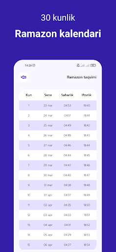 Ramazon Taqvimi 2023