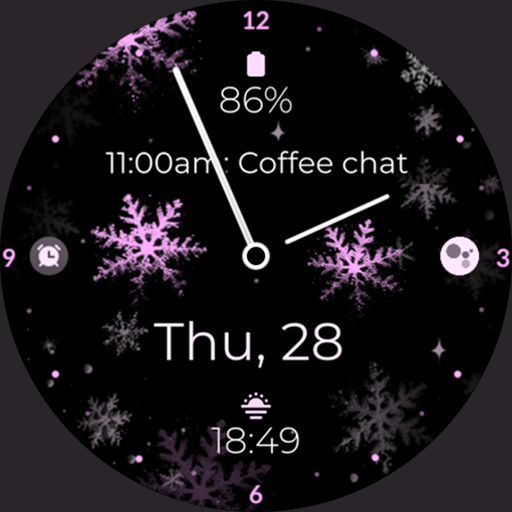 Snowflake purple watch face logo