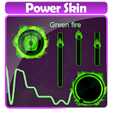 Green fire Poweramp Skin icon