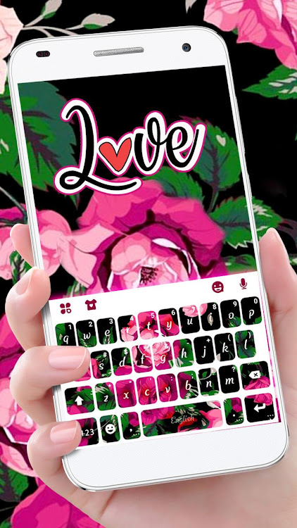 Hot Pink Roses Keyboard Theme - 8.7.1_0619 - (Android)