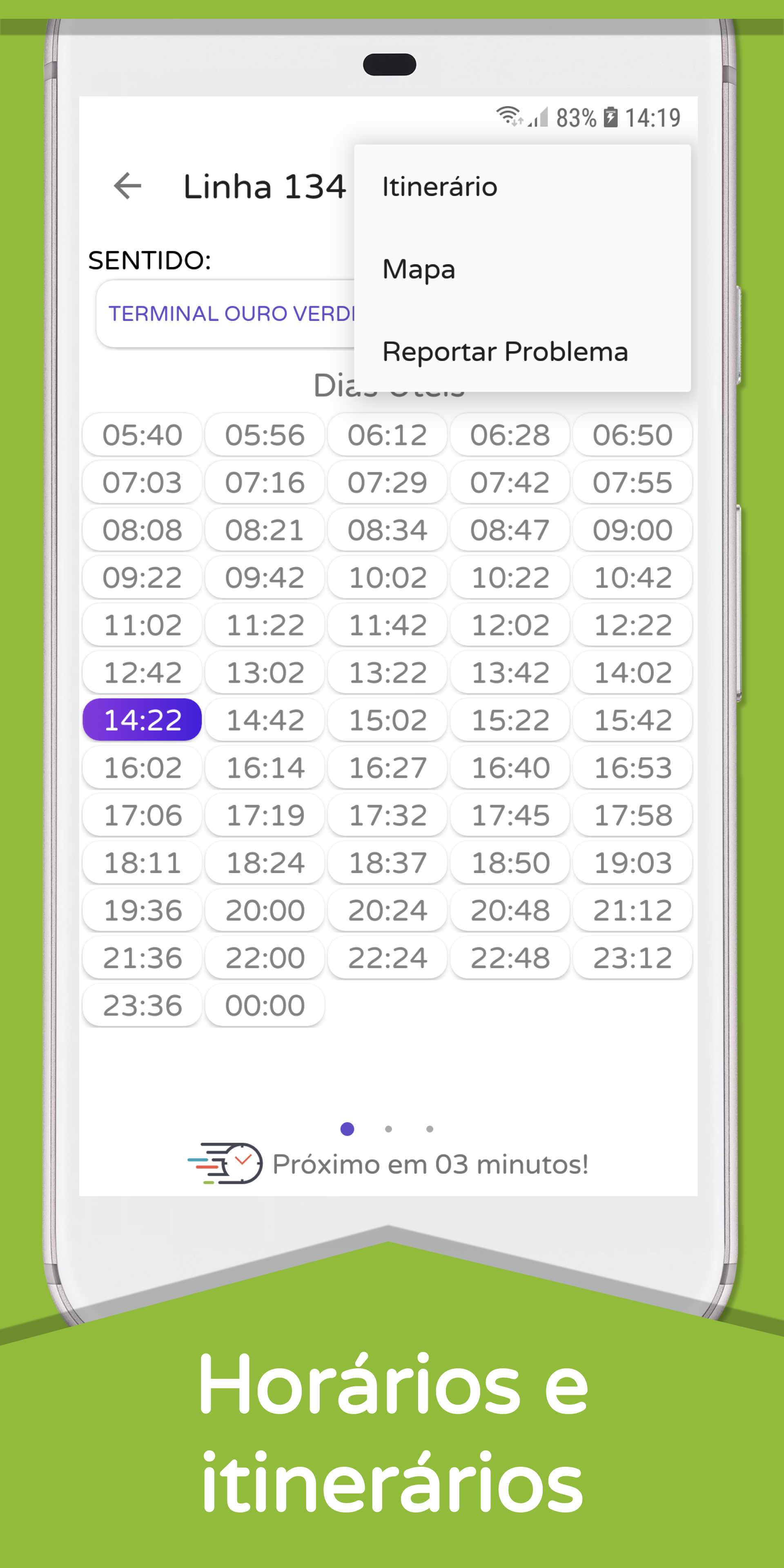 Android application Public Bus Timetable Campinas screenshort