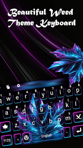 Neon Blue Weed Theme Keyboard