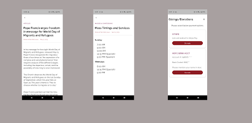 Android application Follow My Church screenshort