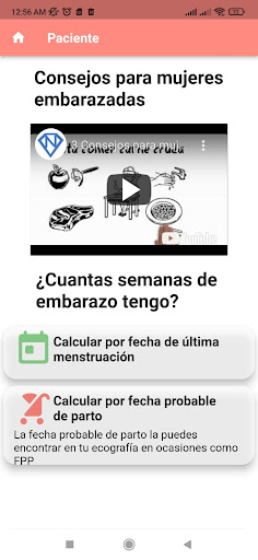 Android application Mi Embarazo: edad gestacional screenshort