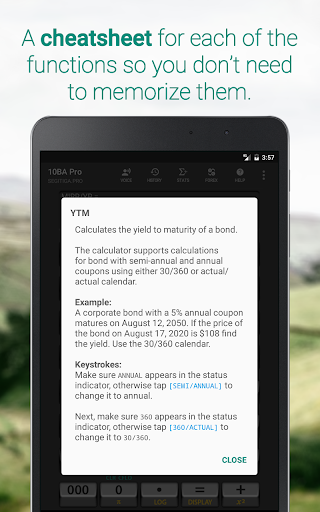 Screenshot of 10BA Pro Financial Calculator