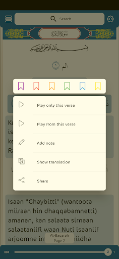 Screenshot of Oromo Quran