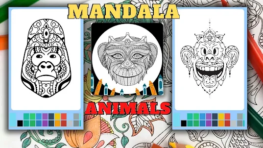 Monkey Mandala Coloring Book