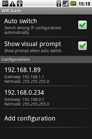 Android application Wifi Static screenshort