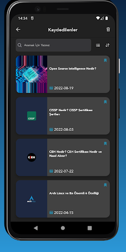 Android application Cyber Academy screenshort