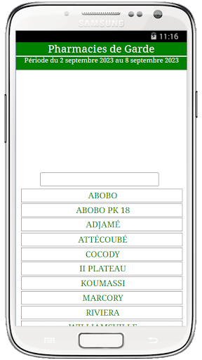 Pharmacies de garde Screen 2
