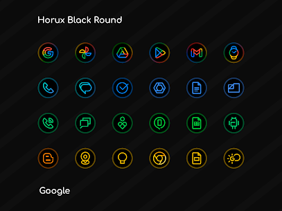 Horux Black Round Icon Pack APK (Исправленный/Полный) 3