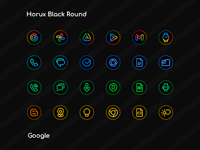 Horux Black - Round Icon Pack