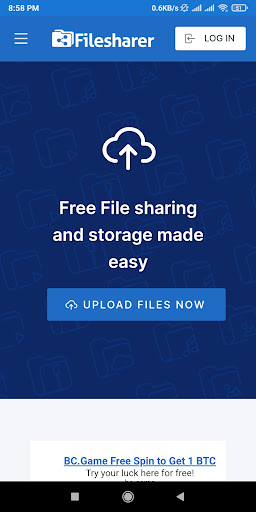 Android application Filesharer - sharing & storage screenshort