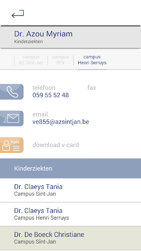 Artsenlijst AZ Sint-Jan Screen 3