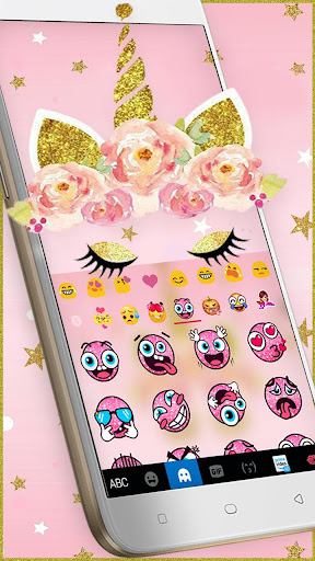 Gold Shinny Unicorn Keyboard T