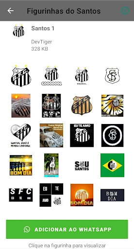 Android application Figurinhas do Santos screenshort