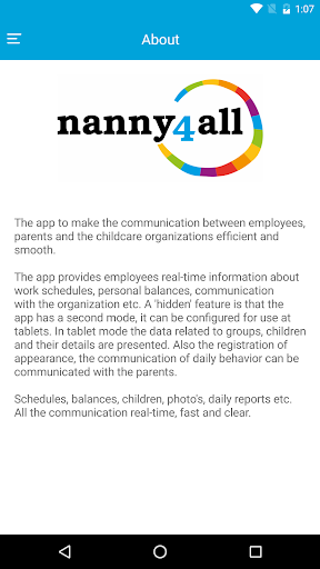 Android application Nanny4allEmployees screenshort