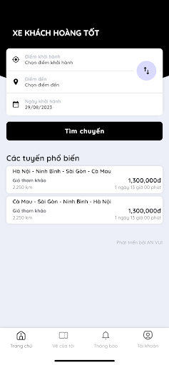Android application XE KHÁCH HOÀNG TỐT screenshort