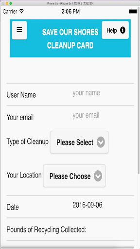 Android application Save Our Shores Marine Debris screenshort