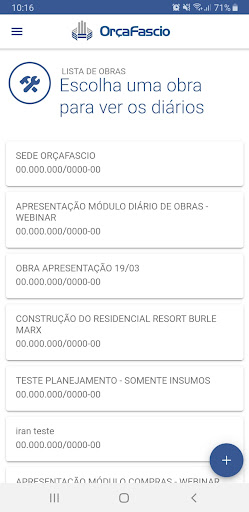 Android application OrçaFascio - Diário de Obras screenshort