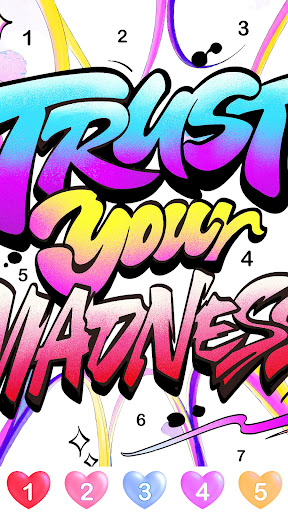 Graffiti Quote Color by number screenshot