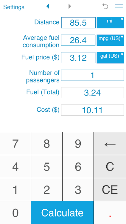 Fuel cost calculator - 1.1.7 - (Android)