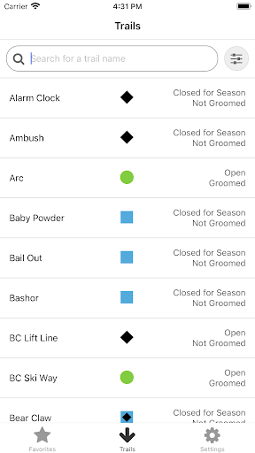 Corduroy: Ski and Snowboard Screen 2