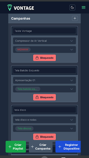 Android application Vontage screenshort