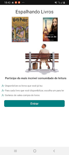Android application Espalhando Livros screenshort